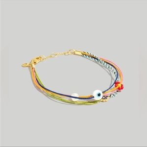 Madewell four strand enamel floral charm slider bracelet